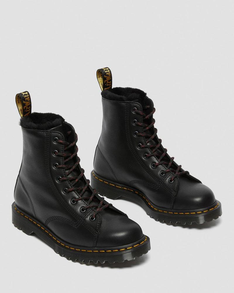 Dr Martens Barton Made in England Shearling Forede Læder Vinterstøvler Herre Sort | DK 573SGL